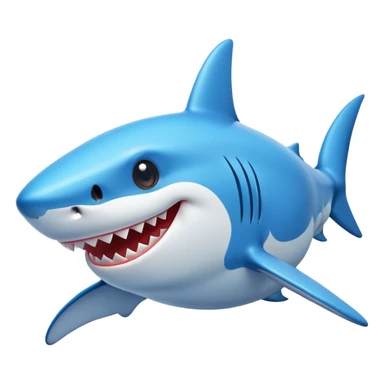 happy playful shark sticker