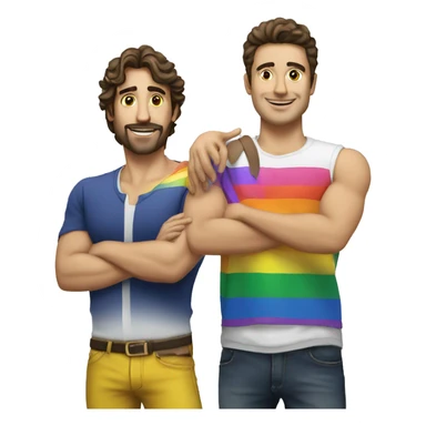 4 gay guys, one Brazilian and the other French, with MG4 car sticker