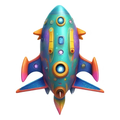  space ship, cartoony sticker