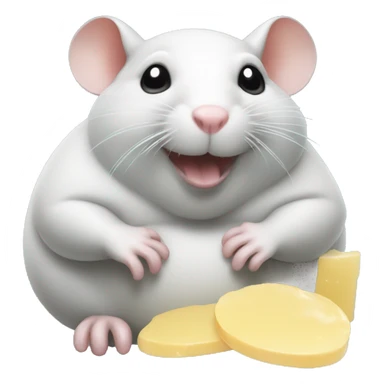 Fat rat eating soap  sticker