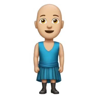Bald man wearing a dress sticker