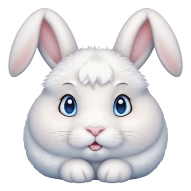 extremely cute fat bunny white blue eyes sticker