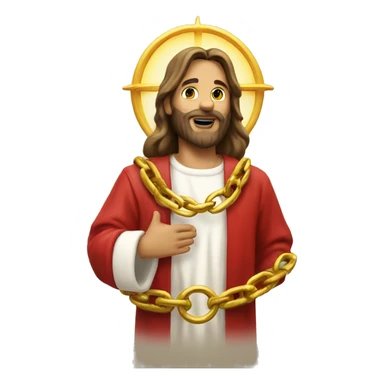 Jesus chain but with Santa Claus instead sticker