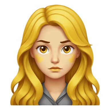 "- Nữ
- 30 tuổi
- Da vàng
- Tóc xoăn nhẹ màu nâu, dài 
- Mặt nghiêm túc
" sticker