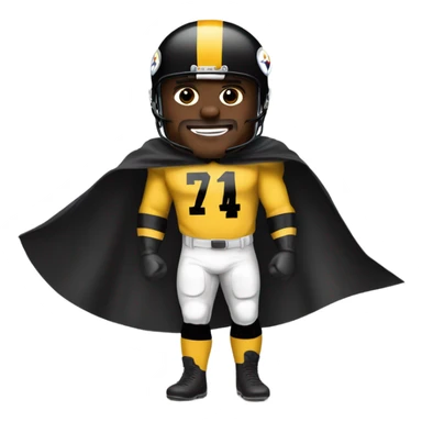 1970s Pittsburgh Steelers player in uniform with a cape  sticker