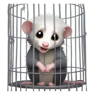 Sad Opossum in a cage sticker