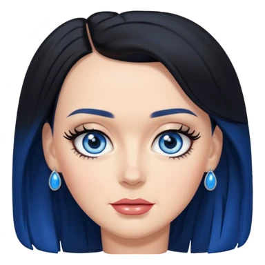 Katy Perry with blue eyes, black long hair sticker