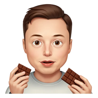 Elon musk eating chocolate sticker