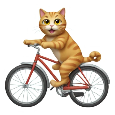 Cat riding a bike sticker