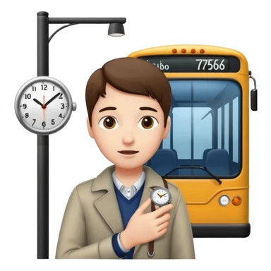 person looking at a watch at a bus stop sticker