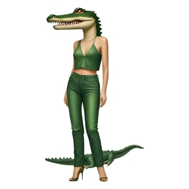 Bella hadid as a crocodile, full body  sticker