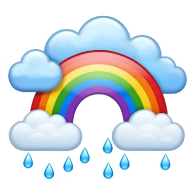 Rainbows clouds rain hearts  sticker
