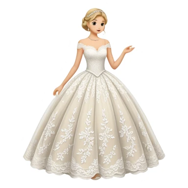 white lace ballgown sticker