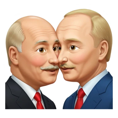 lukashenko and putin( without Beard)  kiss sticker