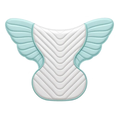 single sanitary pad shown from above, soft white contours, slightly curved wings, gently quilted texture, absorbent clean surface with subtle folds suggesting flexibility, no wrapper, underwear, or branding, apple emoji style, soft lighting, subtle shadows, emoji scale sticker