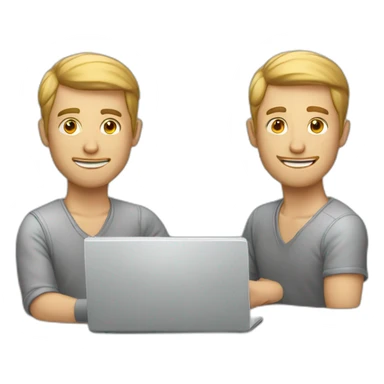 White 30 year old men working on laptop sticker