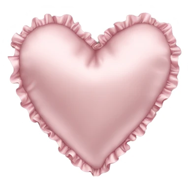 Light pink silk heart shaped pillow with ruffles sticker