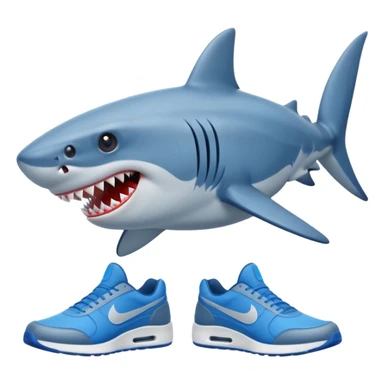 requin avec des nikes bleu sticker
