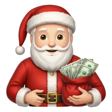 Um emoji de um  papai noel segurando um saco de dinheir sticker
