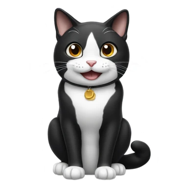 Tuxedo cat begging for food sticker