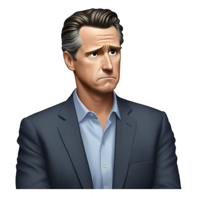 Gavin Newsom feeling sad sticker