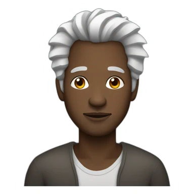 black african man with grey and white hair and a goatie sticker