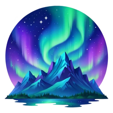 Northern Lights in the starry sky sticker