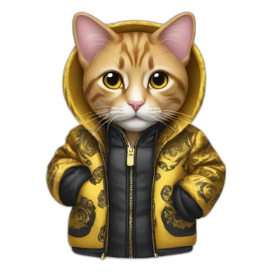 The Cat in the versace coat sticker