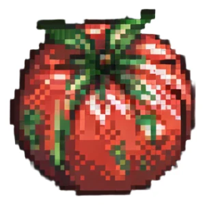 tomato in pixel art style sticker
