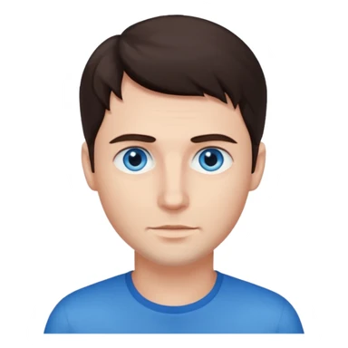 homme yeux bleu azur cheveux brun foncé sticker