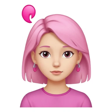 Fait la belle qui met ses cheveux derrière son oreille avec un peut de rose fille  sticker