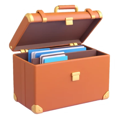 open empty briefcase sticker