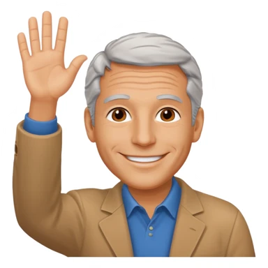 Create an emoji of Epstein waving to the camera in Family Guy style but make it especially like Epstein and not like all old guys sticker