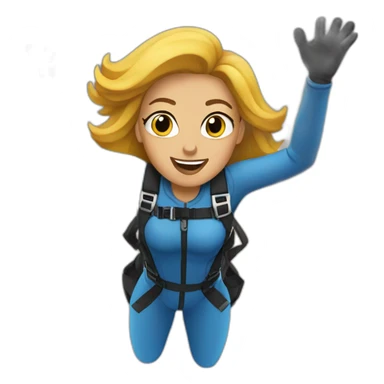 woman sky-diving sticker