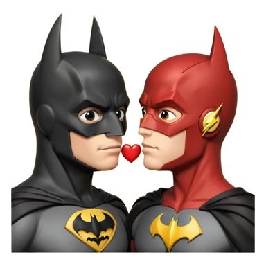 Batman and The Flash kiss sticker