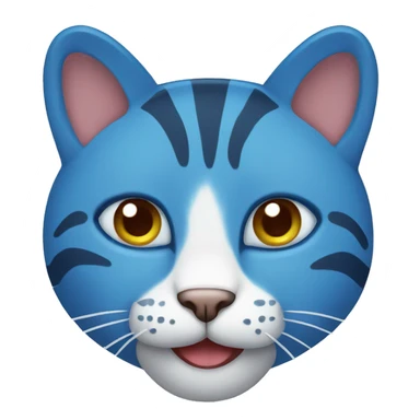 BLUE SMILING CAT  2D sticker