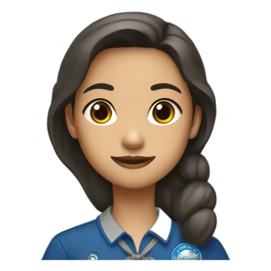 Scout girl with blue shirt and dark blue skirt  sticker