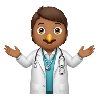 bird in doctor costume sticker