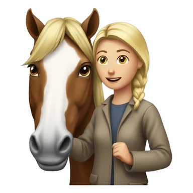Horse near to woman  sticker