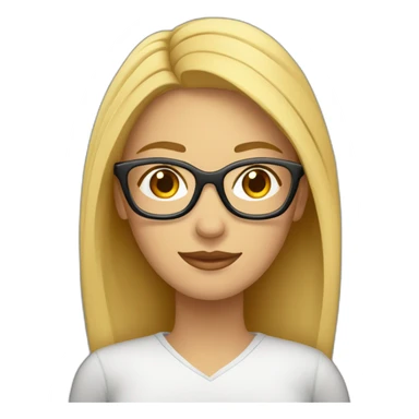 Mujer estudiante mediana edad rubia y con gafas sticker