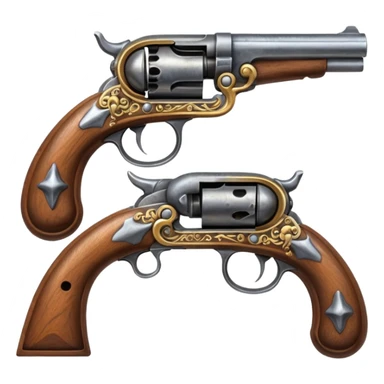 2 flintlock pistols forming an x sticker