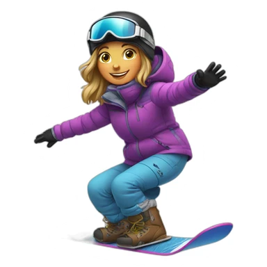 Girl on a snowboard sticker