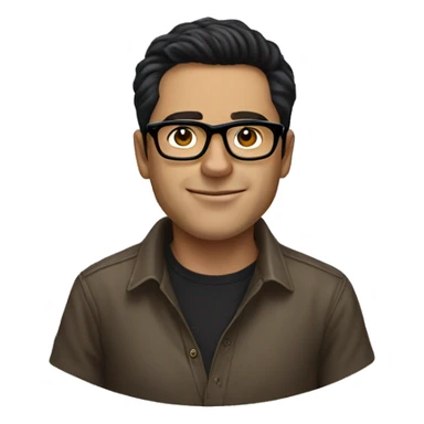 White man with black hair wearing ralph lauren shirt, wearing eyeglasses  sticker