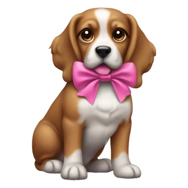 shit zu dog with a pink bow sticker