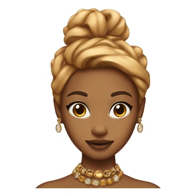 Caramel skinned beauty with jewelry sticker