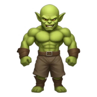 muscular handsome goblin flexing his muscles no hair sticker
