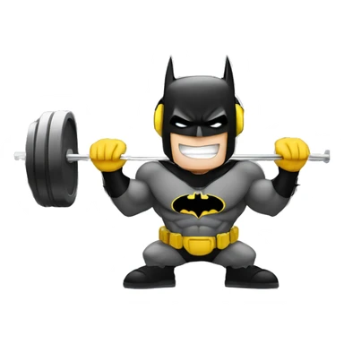 Batman wearing headphone working out in the gym sticker