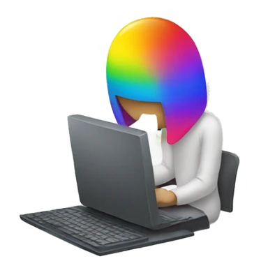 rainbow person on computer sticker