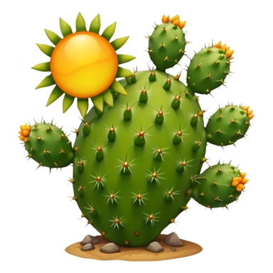 prickly pear cactus with sun in background sticker