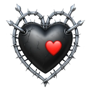 realistic gothic heart with barbed wire sticker